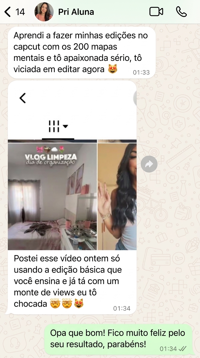 Depoimento de Pri sobre os mapas mentais de CapCut