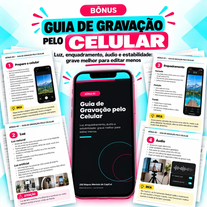 Guia de gravação com o celular